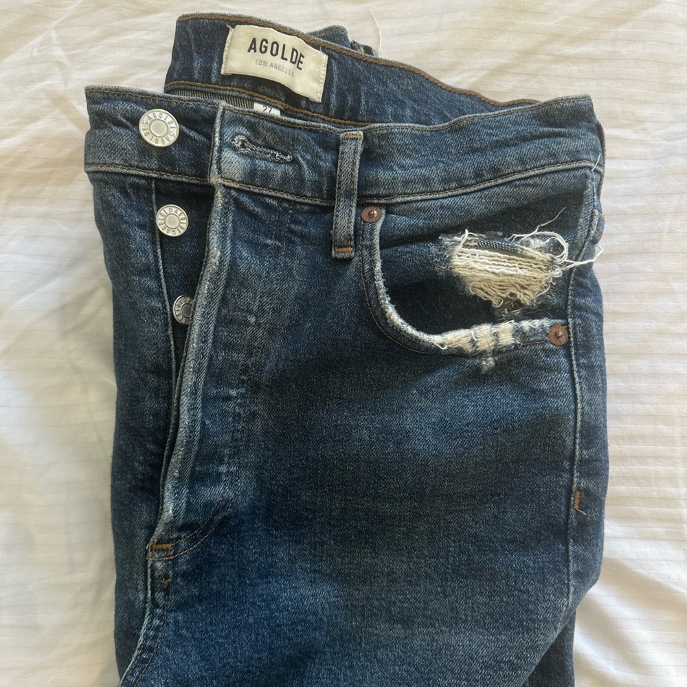 AGOLDE Distressed Blue Jeans